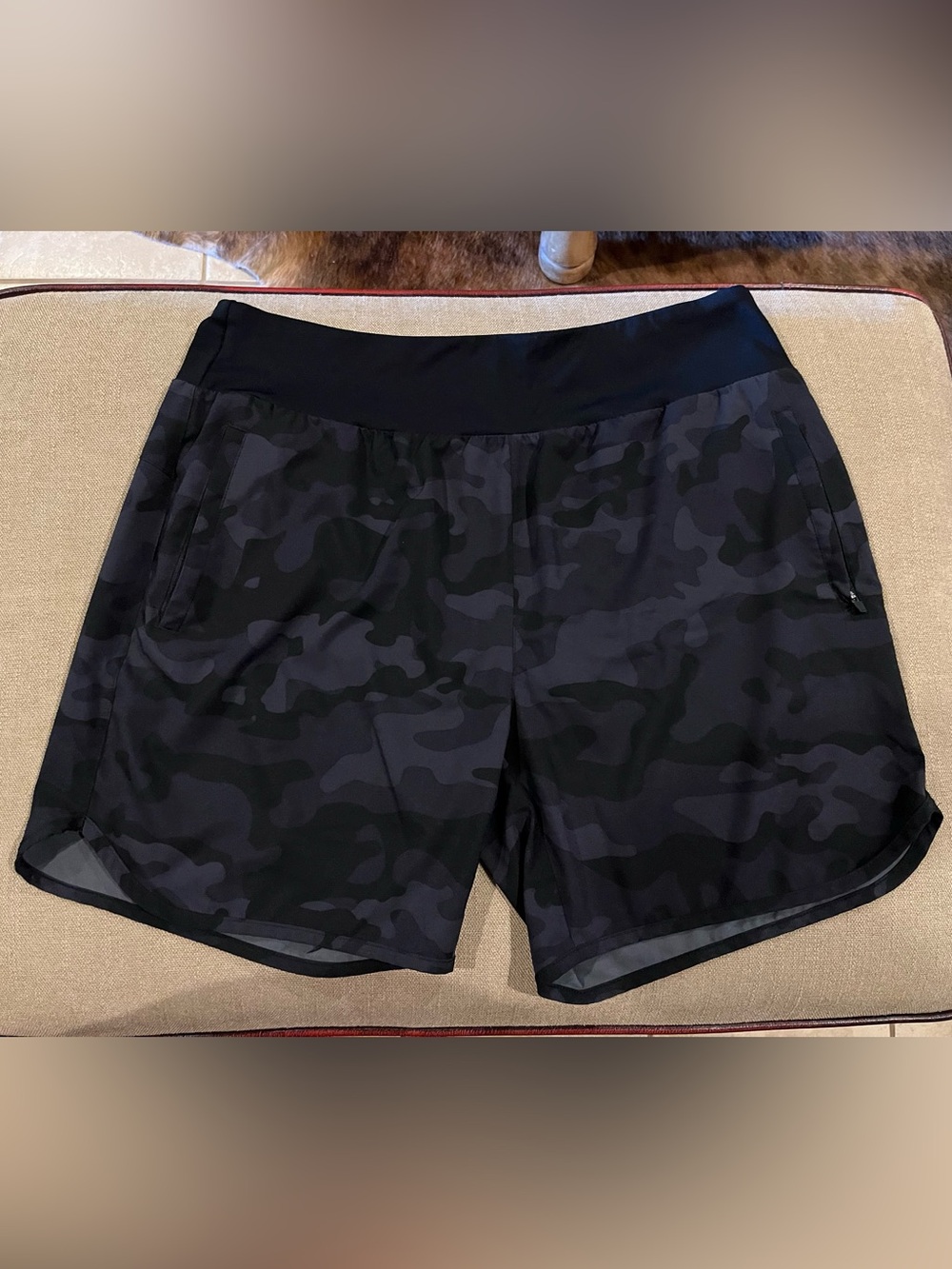 LIBIN Black Camo Athletic Shorts